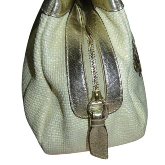 Coach Lexi Cream Silver Metallic Straw Leather Limited Edition Butterfly Bag Set - Picture 3 of 14